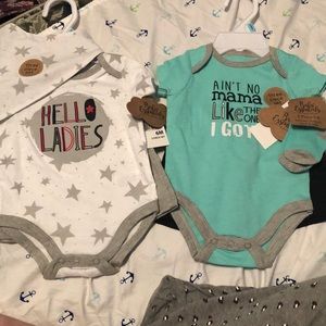 Baby boy onesies 3 piece sets, both nwt